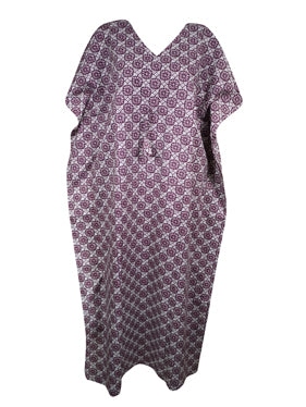 Women, Mauve, Purple Beach Kaftan Dress Stylish Long Summer Caftan, One size